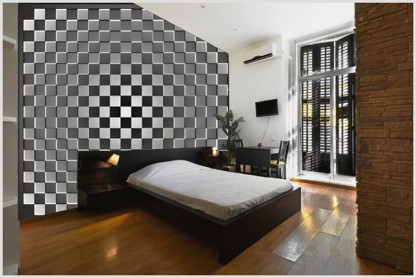 3Д обои в спальню с трехмерным акцентом, как простой способ преображения стен