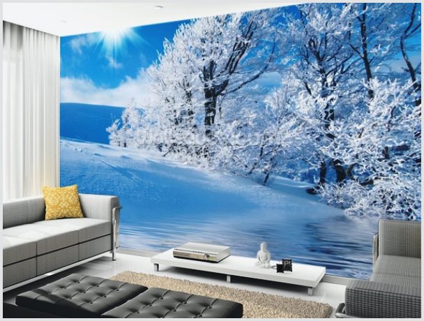 Особенности украшения комнаты с помощью фотообоев с зимними пейзажами