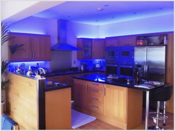 Принципы использования светодиодной подсветки в отдельных зонах кухни