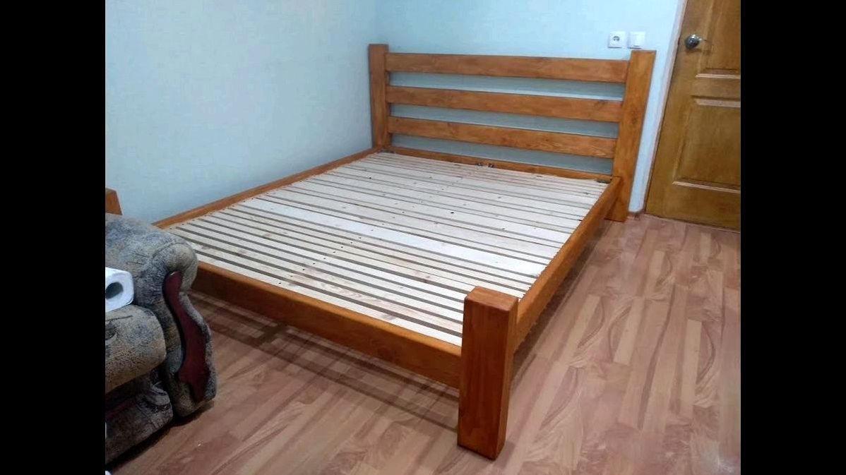 Двоспальне ліжко з дерева як зробити ліжко своїми руками.1